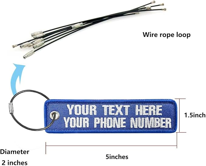 Personalized Luggage Tags, Customize Your Text, Double-Sided Embroidery, Key Tag Travel Luggage Labels for Suitcases Backpacks Handbag