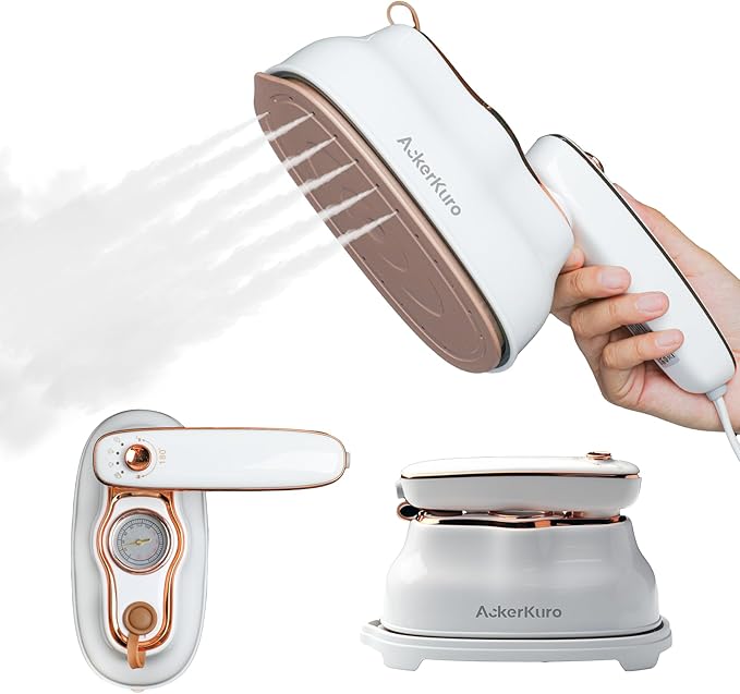 Steamer For Clothes, Steamer ＆ Iron 2 In 1,Portable Handheld travel Steam,1200W 15s Heat Up for Travel Size,Wrinkle Remover,200ml Tank,3 Modes for dress shirts for home travel,White,120V