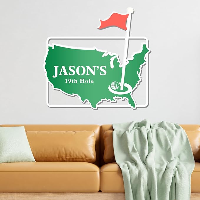 Personalized Golf Metal Sign, Vintage Country Club Villa Decor, Custom Metal Sign with Name, Personalized Golf Wall Decor for Club Garage Bar, 19th Hole Wall Art, Gifts for Golfers Dad Father Husband