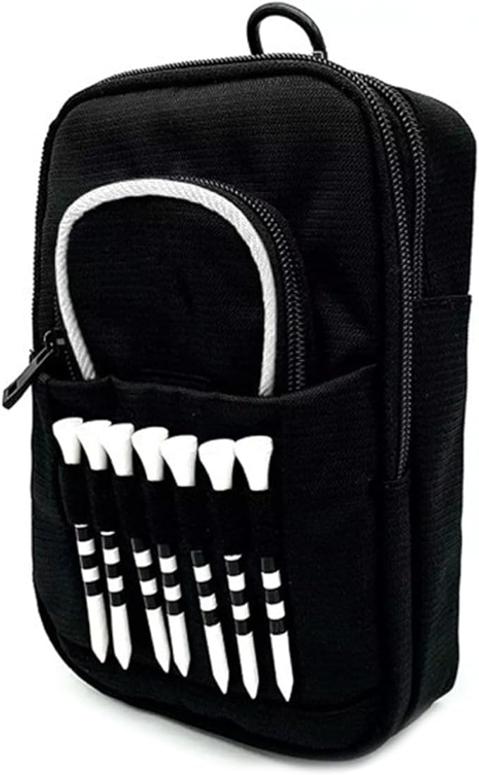 Golf Ball Pouch, Tee Organizer Bag Accessory Clip, Holder with Sturdy Storage Feature, Pouch with Course Practice Function, Play Supply, Durable Organizer Choice for Women Men Golf Club Accessories