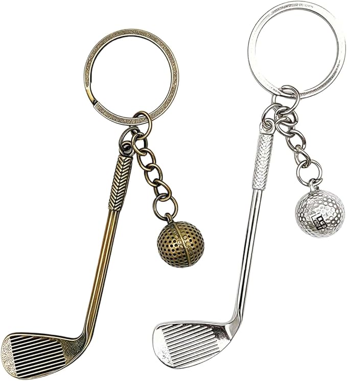 2 Pack Set Golf Keychain for Women Men Golfers,Golf Ball Pendant Charms Set Keychains Accessories Gifts For Car Key Ring,Backpacks,Hand Bag