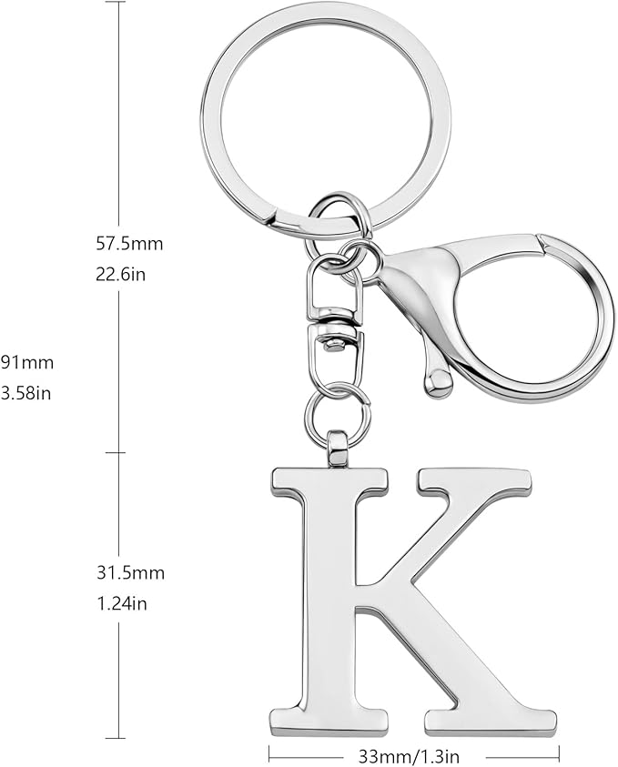 LAXPICOL Gold Letter A-Z Keychain for Women Bag Charms Purse Charms For Handbags Metal Alphabet Initial Letter Keychain