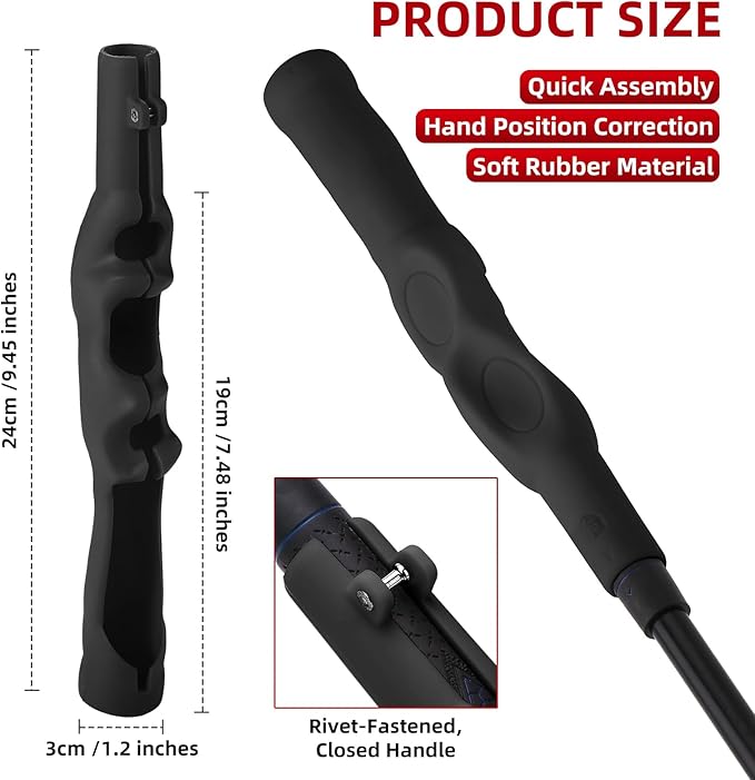 Golf Grip Trainer, Golf Grip Training Aid for Correct Hand Positioning, Removable Swing Grip for right Golfers