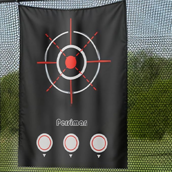 Golf Cage Practice Hitting Net,10x7ft Heavy Steel Frame with 2 Net Side Barriers,for Backyard Driving Chipping Swing Training, Home Range for Indoor& Outdoor.