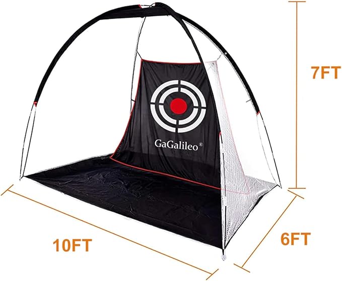 Gagalileo Golf Net: Backyard Practice Hitting Driving Training by Turf Mat Target Real Ball Indoor Outdoor Chipping Swing Gift for Golfers Dad Husband Men