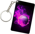 Astronaut Playing Golf Keychains Rectangular Acrylic Keychain Daily Key Ring Car Key Fob Holder 2X3 Inch