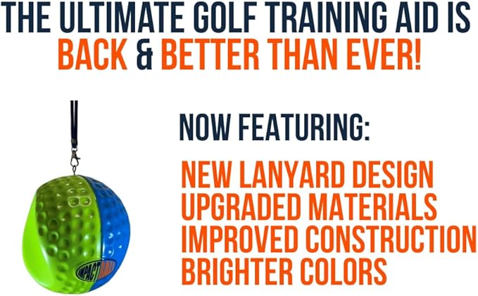 Pro Model - The Legitimate Patented Golf Swing Training Aid to Fix Hooks, Slices, Chicken Wings, and More - Designed for Superior Control, Comfort, and Durability - Lanyard for All Heights