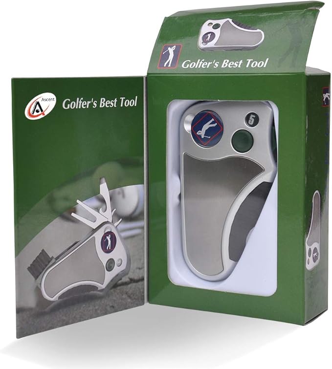 Golfer's Best Tool – 6-in-1 Golf Multitool for Men & Women | Stroke Counter, Divot Repair, Brush, Ball Marker, Cleat Tightener, Club Cleaner | Compact Golf Gift & Souvenir