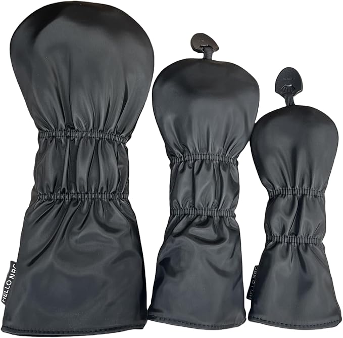 Golf Club Covers Set for Driver, Fairway, Hybrids, 3pcs Golf Headcovers Include Driver Headcover Fairway Wood Head Covers Hybrid Headcover, Premium PU Leather Golf Accessories Cover Set for Men