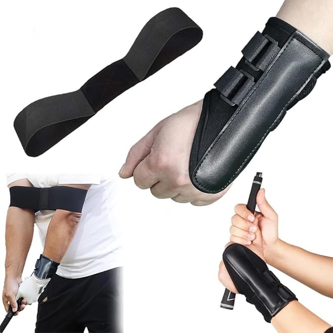 Golf Beginner Four-Piece Set, Prevent Wrist Flip Posture Correction Belt, Swing Action Leg Corrector