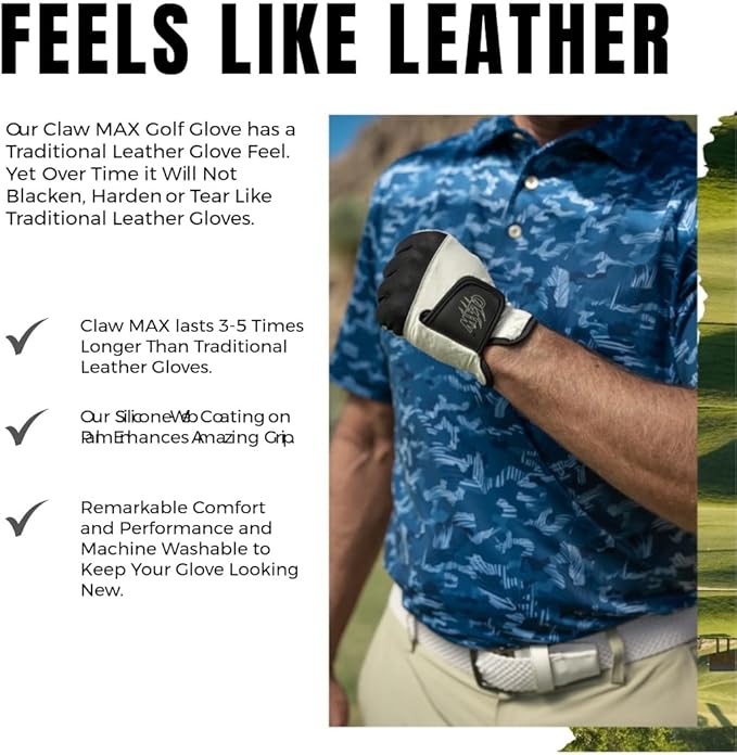 CaddyDaddy Claw PRO and Claw MAX Golf Gloves for Men | 100% Synthetic | Flex-Mesh Design for Cool Ventilation | Lasts Way Longer Than Leather | Silicone-Web Coating for Maximum Grip | Machine Washable