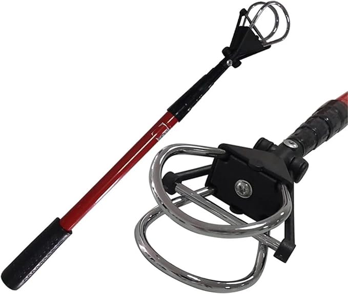 Five-Section Retractable Golf Ball Picker - 6 Inch Extended Shaft Retrieval Grabber Tool