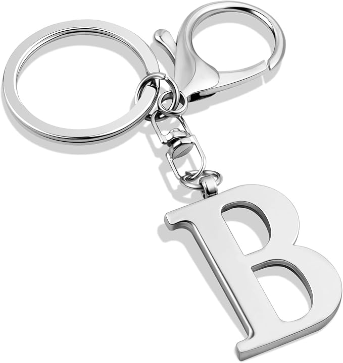 LAXPICOL Gold Letter A-Z Keychain for Women Bag Charms Purse Charms For Handbags Metal Alphabet Initial Letter Keychain