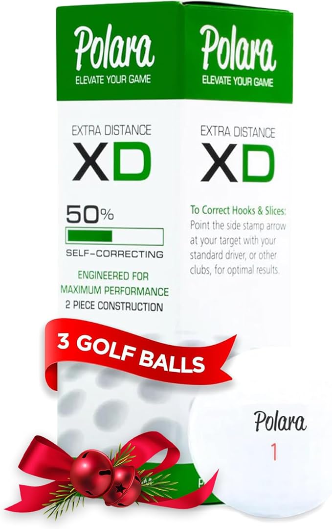 Polara Golf Self-Correcting Golf Balls – Soft Feel, Anti-Slice & Hook Correction, Exceeds USGA Limits, Dimple Pattern, High-Performance Balls for Men & Women