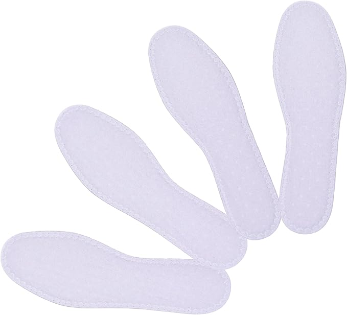 Happystep Cotton Terry Cloth Insoles, Barefoot Shoe Inserts, Sweat Absorption, Odor Control, Moisture-Wicking, Washable and Reusable, Zero Drop Shoe Insoles, 2 Pairs (Women Size 5, White)