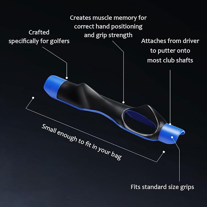 Golf Grip Trainer for Right Hand, Professional Training Aid to Perfect Your Swing Technique and Correct Hand Position, Fits All Standard Golf Clubs for Men and Women Players