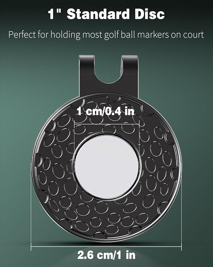 GreenHaven Golf Hat Clips Magnetic Golf Ball Marker Holders for Golf Hats Caps Pants Gloves Bags Visors Belts Nickel-Plated Alloy Clips for Metal Golf Ball Markers (Ball Marker Not Included)