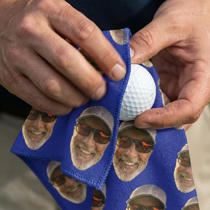 Custom Golf Towel Personalized Funny Golf Towels with Name Text Photo Golf Gifts for Men Women Dad Husband Golfer