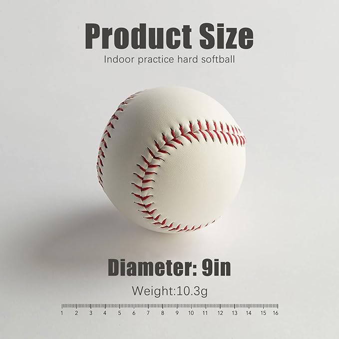 GKK Baseball 12 Pack Balls Training Baseballs 9 inch TeeBall Safety Baseballs for Youth/Adult Baseball Soft Toss, Batting, Fielding, Hitting, Pitching, Practice(One Dozen)