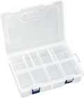 Large Bead Organizer Box, 8 Compartment Craft Storage Container with Removable Divider, Plastic Empty Case for Jewelry Rhinestone Charms Crystal Press On Fake Nail, Hair Stuff Small Accessory