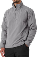 Aulemen Men's Casual Quarter Zip Pullover Golf Windbreakers Athletic Lightweight Jacket Hiking Running Sweatshirt with Pocket