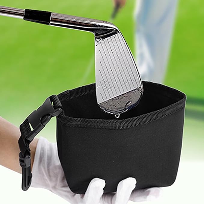 Golf Ball Cleaner Bag Club Cleaning Kit Waterproof Golf Ball Washer Pouch with Detachable Clip, Portable Club Grooves Washer Pocket for Men Women