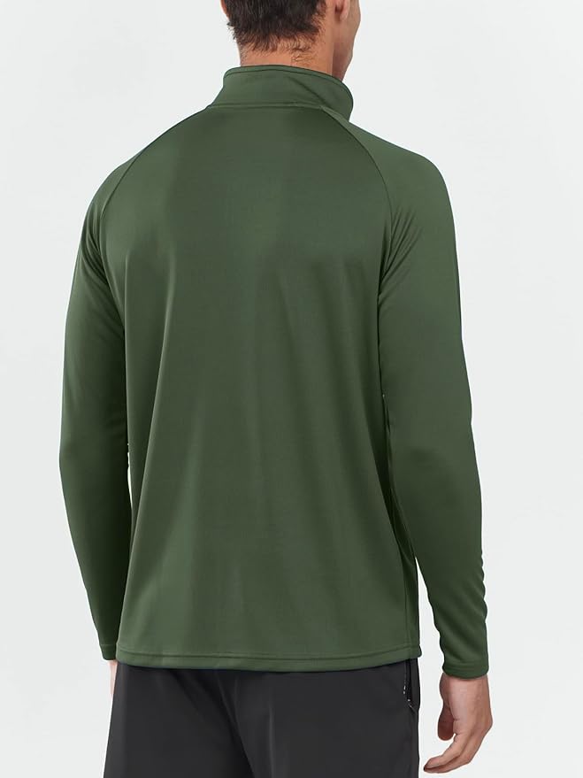 NORTHYARD Quarter Zip Pullover Men Running Shirt Long Sleeve Moisture Wicking Quick Dry Athletic Workout Shirts