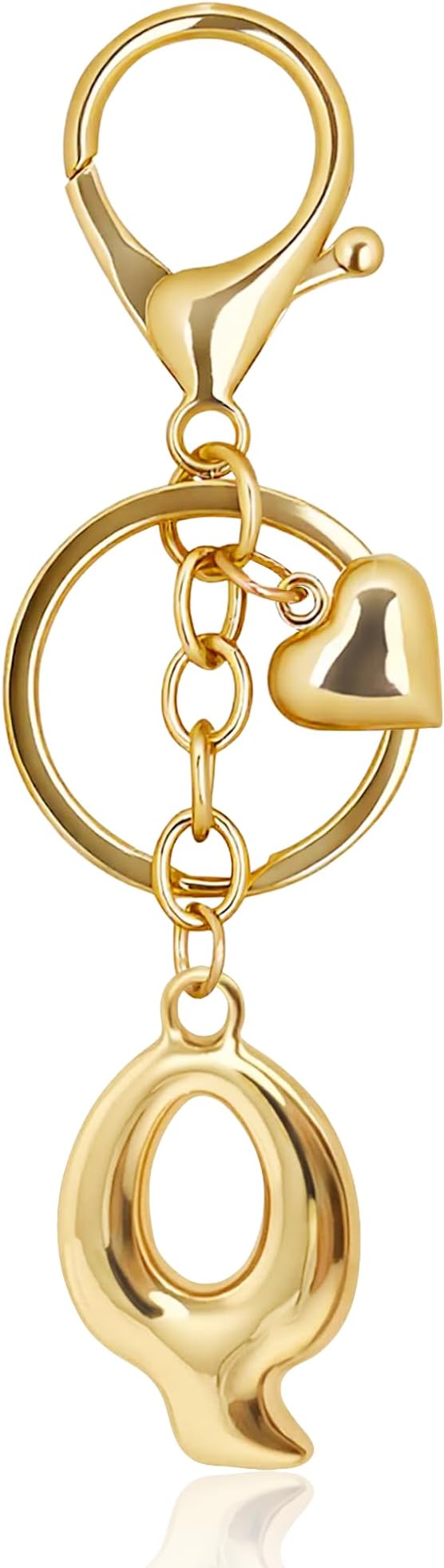 Gold Bubble Heart, Cherry, Bow & More Designs Letter Initial Keychain Bag Charms – Cute Purse Charms for Handbags