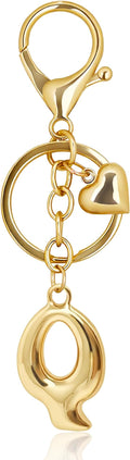 Gold Bubble Heart, Cherry, Bow & More Designs Letter Initial Keychain Bag Charms – Cute Purse Charms for Handbags