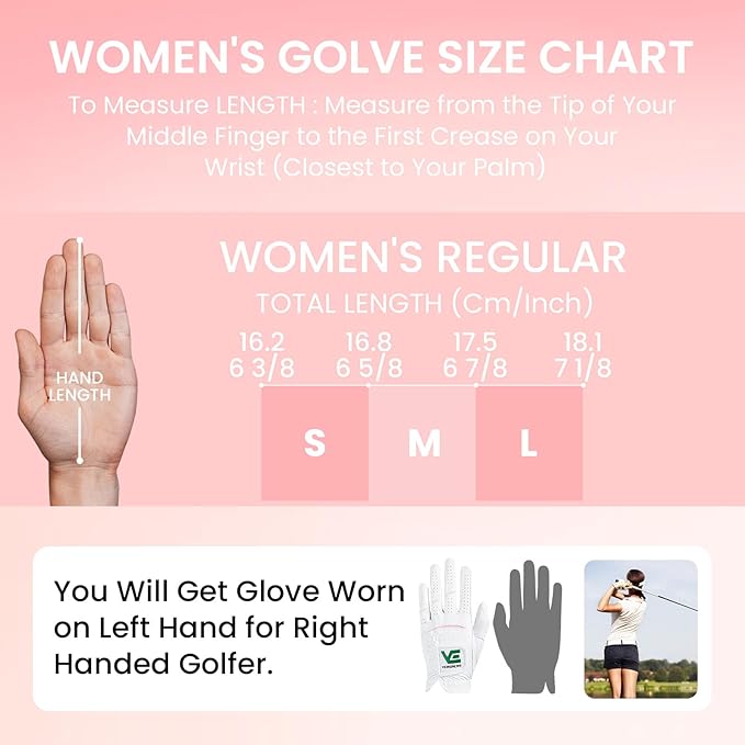 Womens Ladies Golf Rain Gloves Value 3 Pack Left Right Hand, Enhanced Wet Hot Weather Performance Cool Grip, Fit Small Medium Large XL