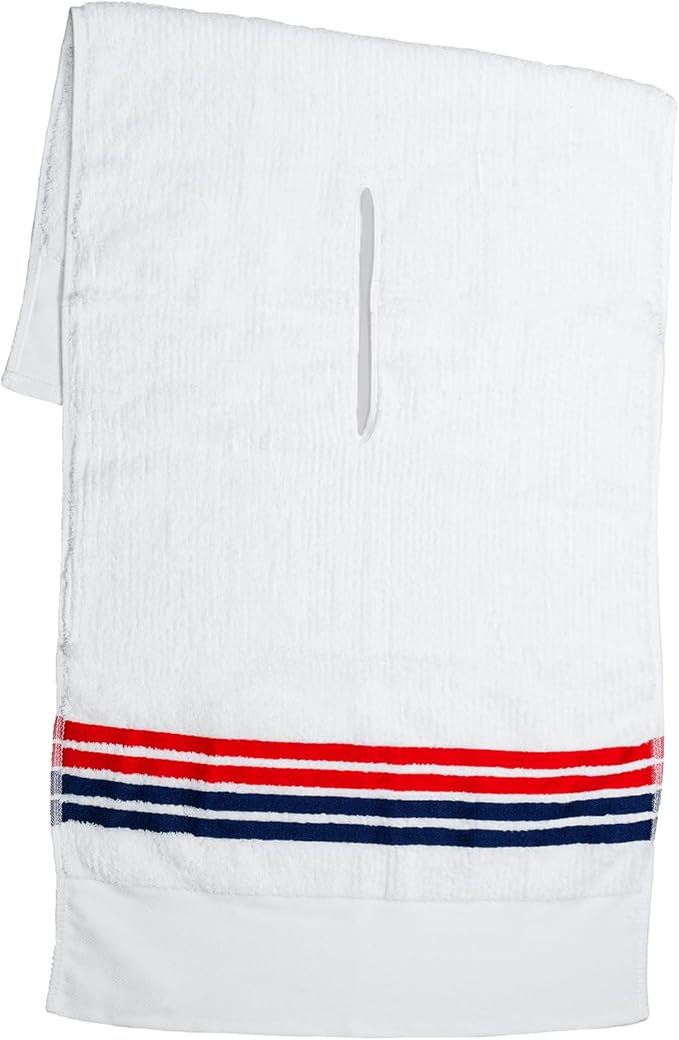 The Tour Towel | Large Golf Caddy Towel Terry Cloth, Absorbent 19" x 44", Center Cut, Perfect Hang Golf Cart Accessory and Golf Bag, Multiple Colors
