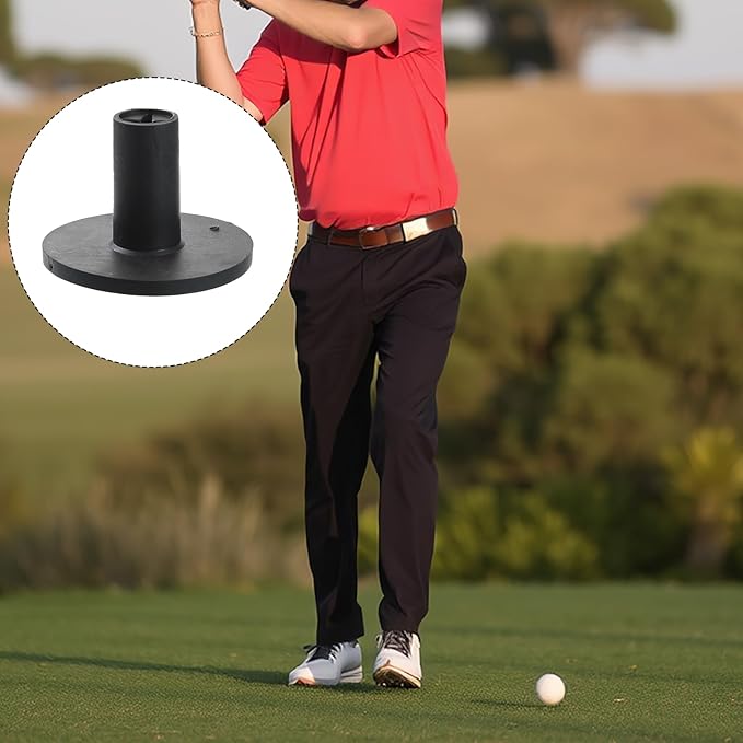 Rubber Golf Tees for Mats Adjustable Height Golf Simulator Tees, Rubber Tee Driving Range 5 Pack for Indoor Outdoor Practice, Non-Slip Mat Tee with Holder 1.5’’ 2.1’’ Black Holder Set
