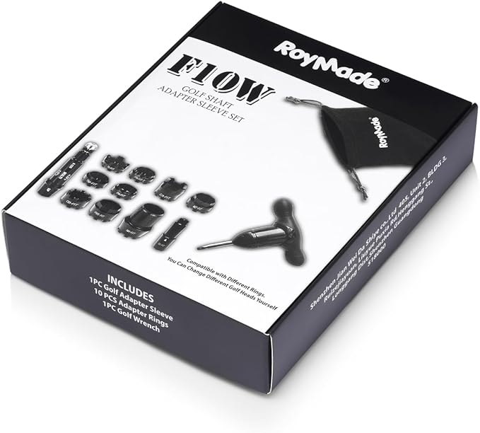 ROYMADE All FIT Golf Adapter Sleeve Compatible with Ping/Taylormade/Callaway/Titleist/Mizuno/Nike/Cobra and PXG, You can Change Different Golf Heads by 9Rings and Adjustable Wrench