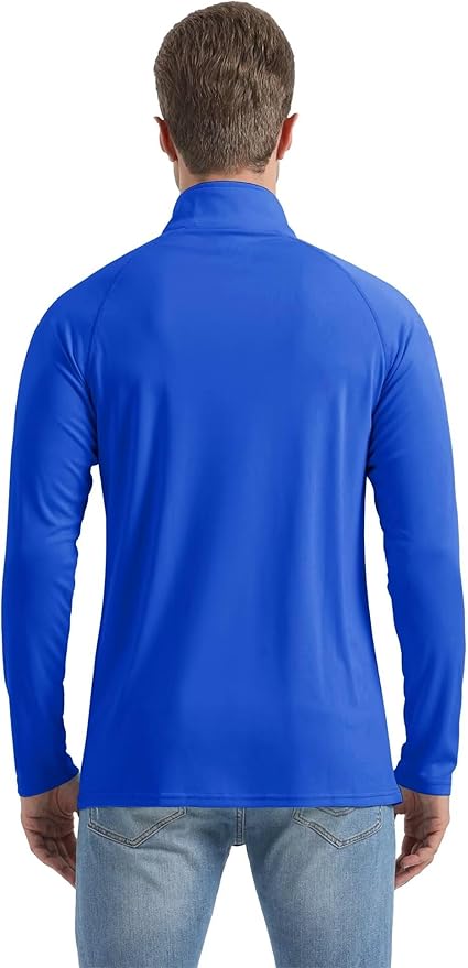 Boladeci Men's UPF 50+ Sun Shirts 1/4 Zip Long Sleeve SPF UV Protection Lightweight Quick Dry Quarter Zip Golf Shirts