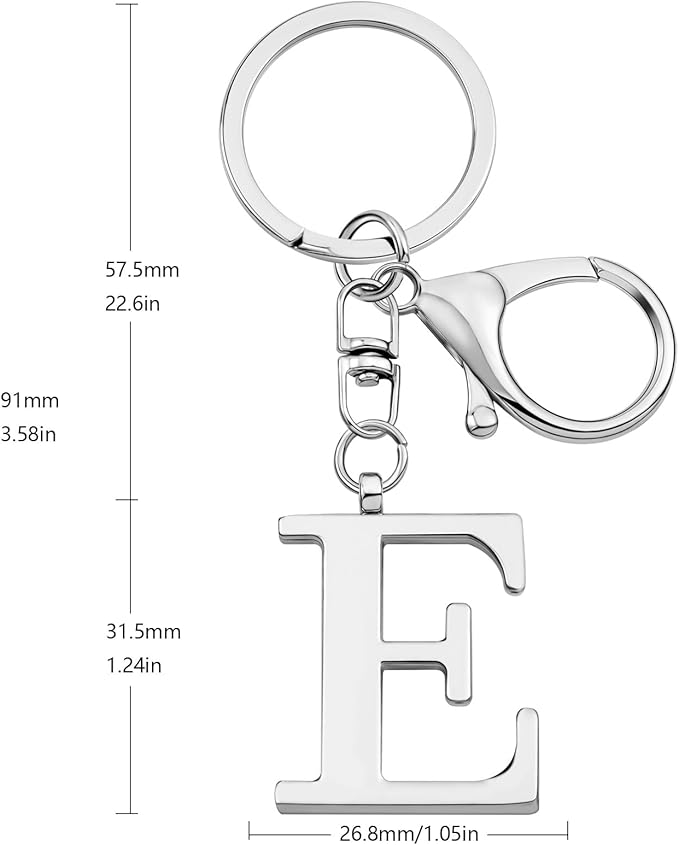 LAXPICOL Gold Letter A-Z Keychain for Women Bag Charms Purse Charms For Handbags Metal Alphabet Initial Letter Keychain