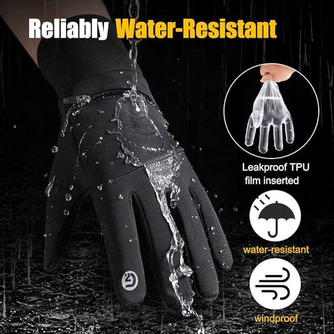 Winter Gloves for Men Women Waterproof Glove,Touchscreen Gloves Thermal Snow Gloves for Running Cycling Driving