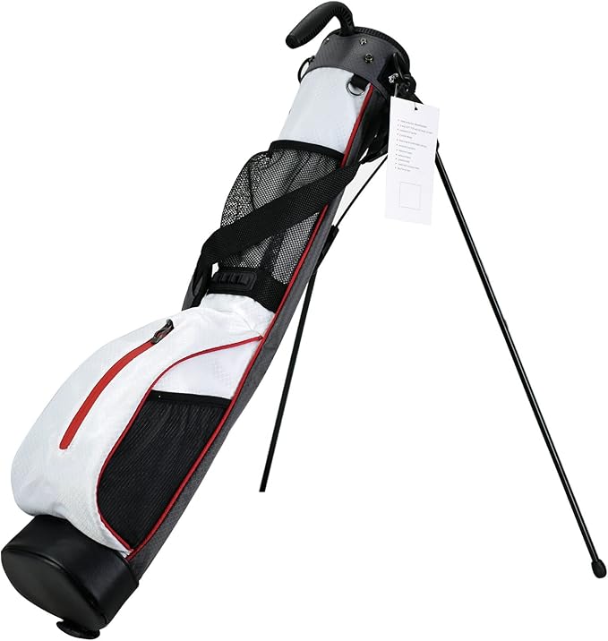 Golf Stand Bag, Lightweight Mini Golf Sunday Bag with Rain Cover and Removable Padded Shoulder Strap, 2 Model Options -2 Way Divider and 4 Way Divider, Waterproof Wear-Resistant Durable Fabric Golf Bag for Women and Men
