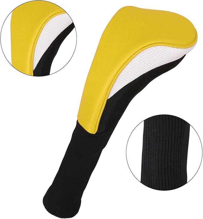 3pcs Nylon Golf Head Covers with Interchangeable Tags, Elastic Self-Fixing Closure, Durable Golf Accessories for Fairway & Driver Clubs