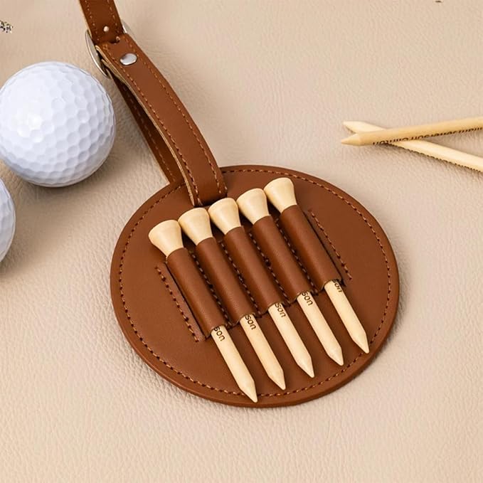Custom Leather Golf Tee Holder, Personalized Photo Logo Text Golf Bag Tag, Customized Golf Club Luggage Labels, Luxury Gift for Coach, Grandpa, Uncle, Husband, Him