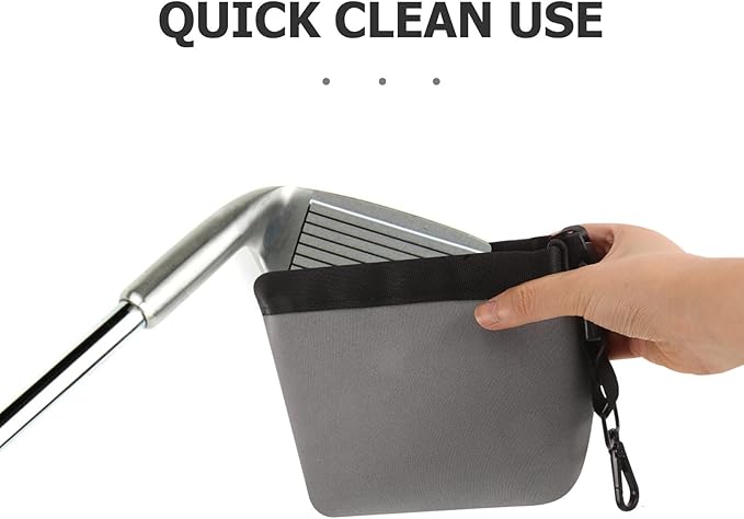 Golf Club Cleaning Pouch with Gear Clip Hook Portable Golf Ball Cleaning Bag Removable Brush Holder for Men for Women
