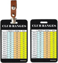 Golf Club Distance Range Cards with Holder, Back Writable Yardage Matrix Chart for Beginner to Advanced Players