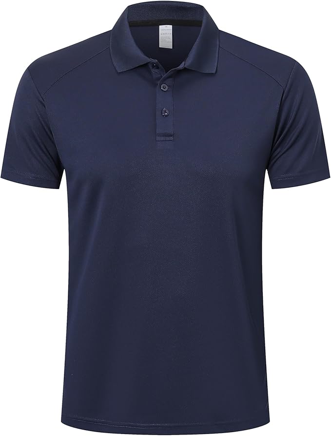 ZENGVEE Mens Polo Shirts Moisture Wicking Short Sleeve Performance Quick Dry Athletic Golf Shirts