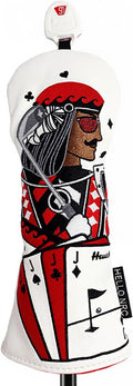 Golf Club Covers – Funny Poker Leather Driver Headcover, Fairway Wood & Hybrid, Cool Embroidered Golf Headcovers