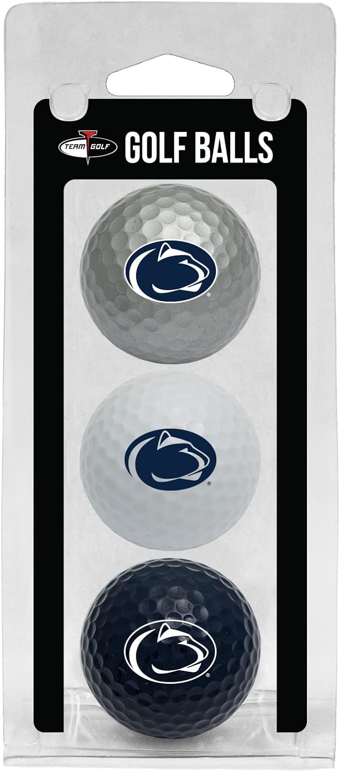 Team Golf NCAA Regulation Size Golf Balls, 3 Pack, Full Color Durable Team Imprint