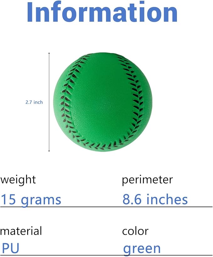 Soft Baseballs, Foam Training Baseball 12 Pack for Kids Regulation Size Foam Baseballs for Soft & Safe Throwing, Catching and Batting Practice