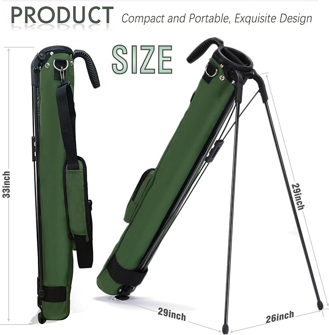 Lightweight Golf Stand Bag, Portable and Durable Golf Carry Bag with Padded Strap and Pocket, Sunday Bag for The Driving Range, 2-Way Divider Practice Bag for Men and Women