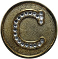 Monogram Initial Golf Ball Marker with Crystals and Matching Hat Clip