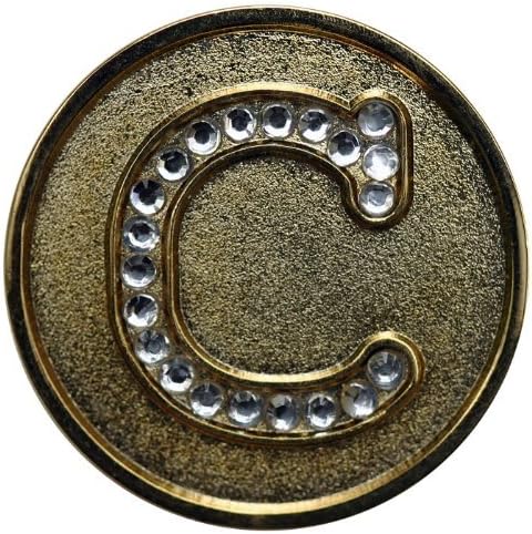 Monogram Initial Golf Ball Marker with Crystals and Matching Hat Clip