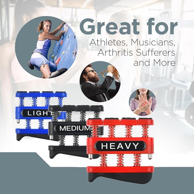 Finger Strengthener - Finger Exerciser for Forearm and Hand Strengthener - Hand Grip Workout Equipment for Musician, Rock Climbing and Therapy