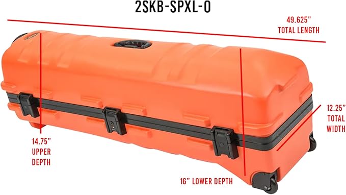 SKB Staff ATA Hard Shell Plastic Golf Travel Case for Cart Bags with Wheels - Heavy-Duty Rolling Club and Driver Carrier for Airline Transport, Impact-Resistant with TSA Locking Latches